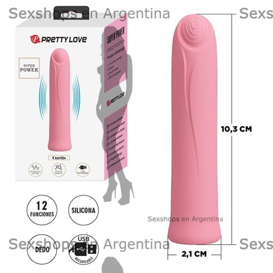 Stick estimulador femenino con carga usb y 12 velocidades